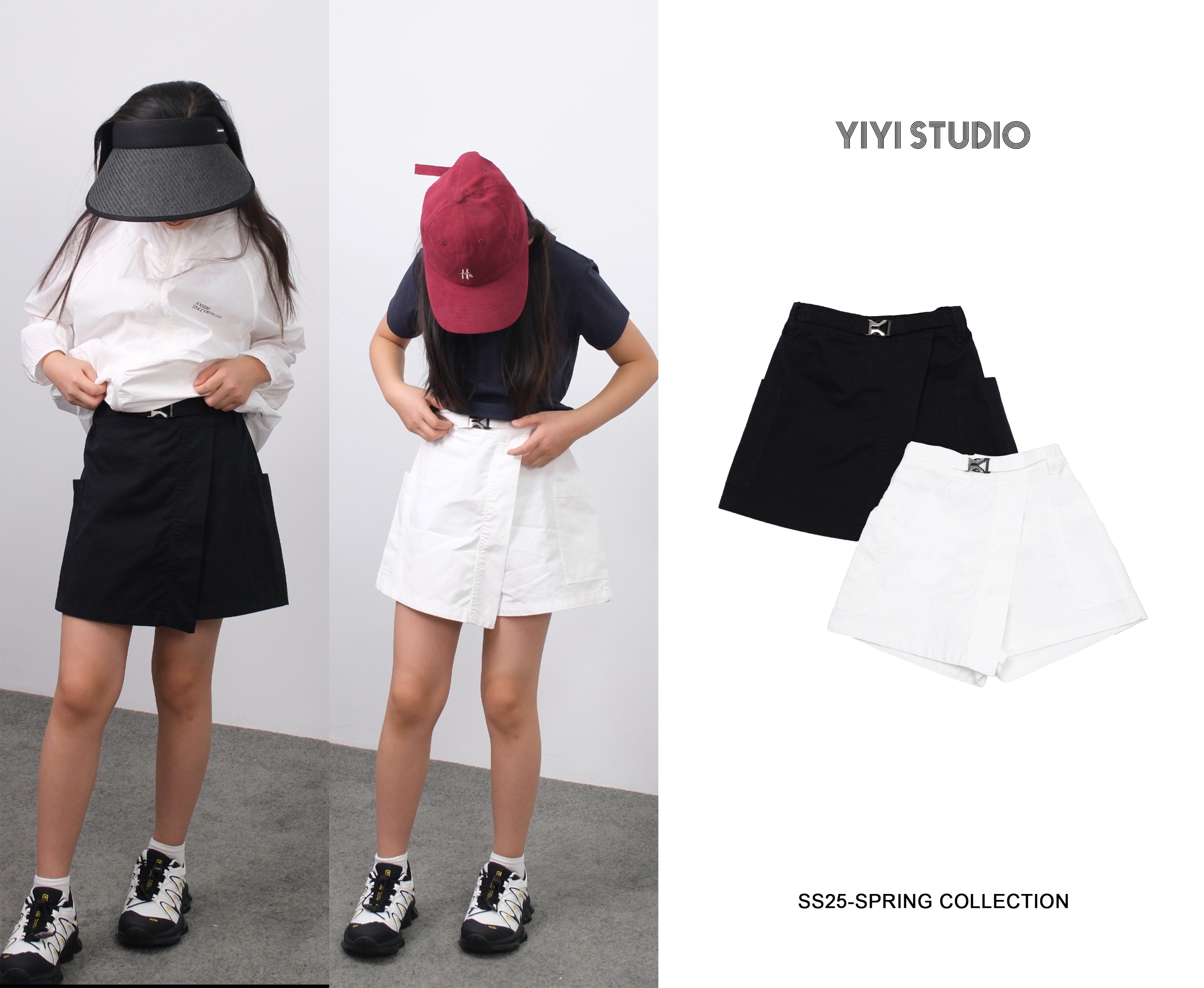 YiYi 童装两色工装裙裤0467