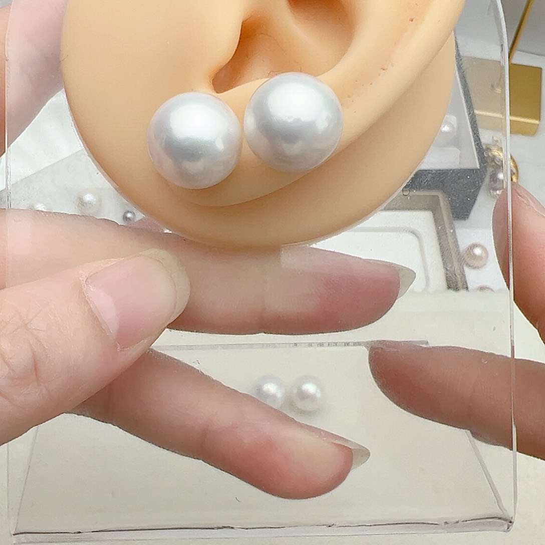 银S925镶嵌淡水珍珠耳饰