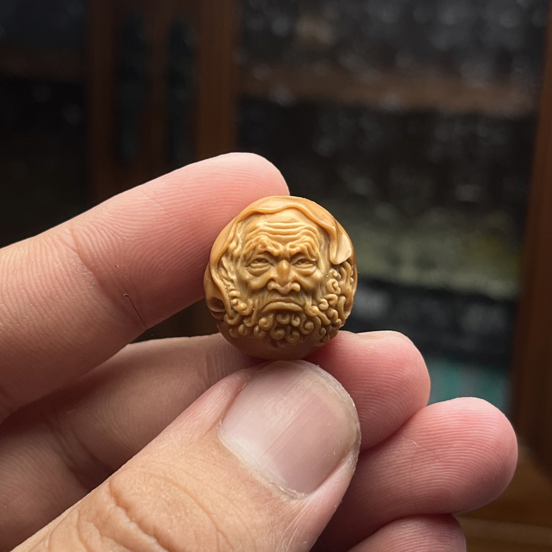 猴头单籽雕刻精工达摩蛋 