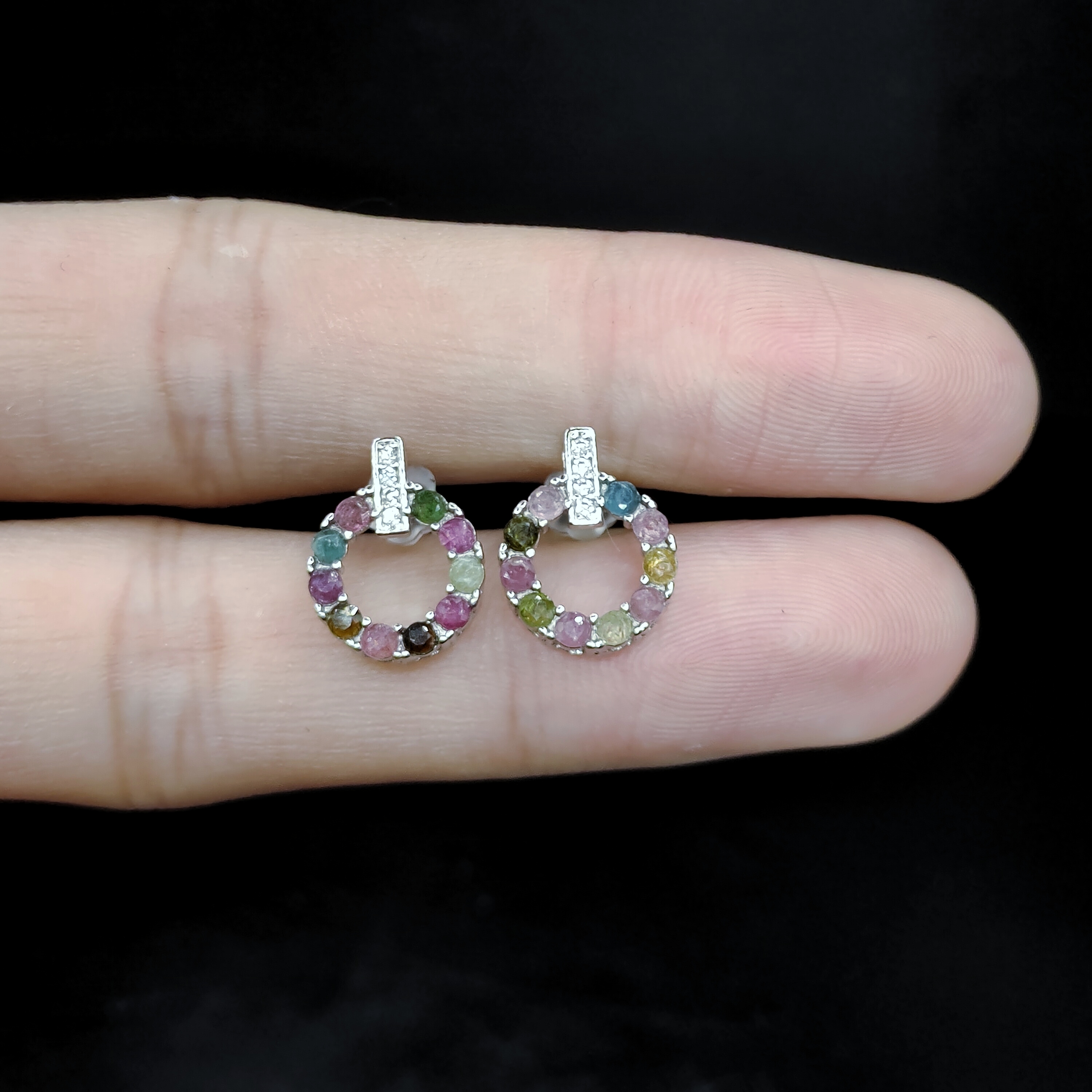 【李想精选】碧玺甜甜圈耳钉YH【多样性发】