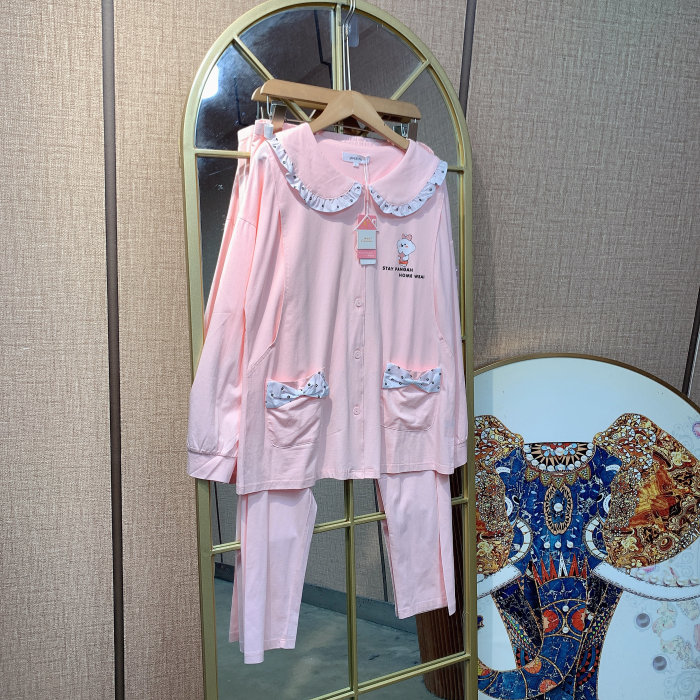 XX035孕妇粉色月子服套装L100-130XXL150