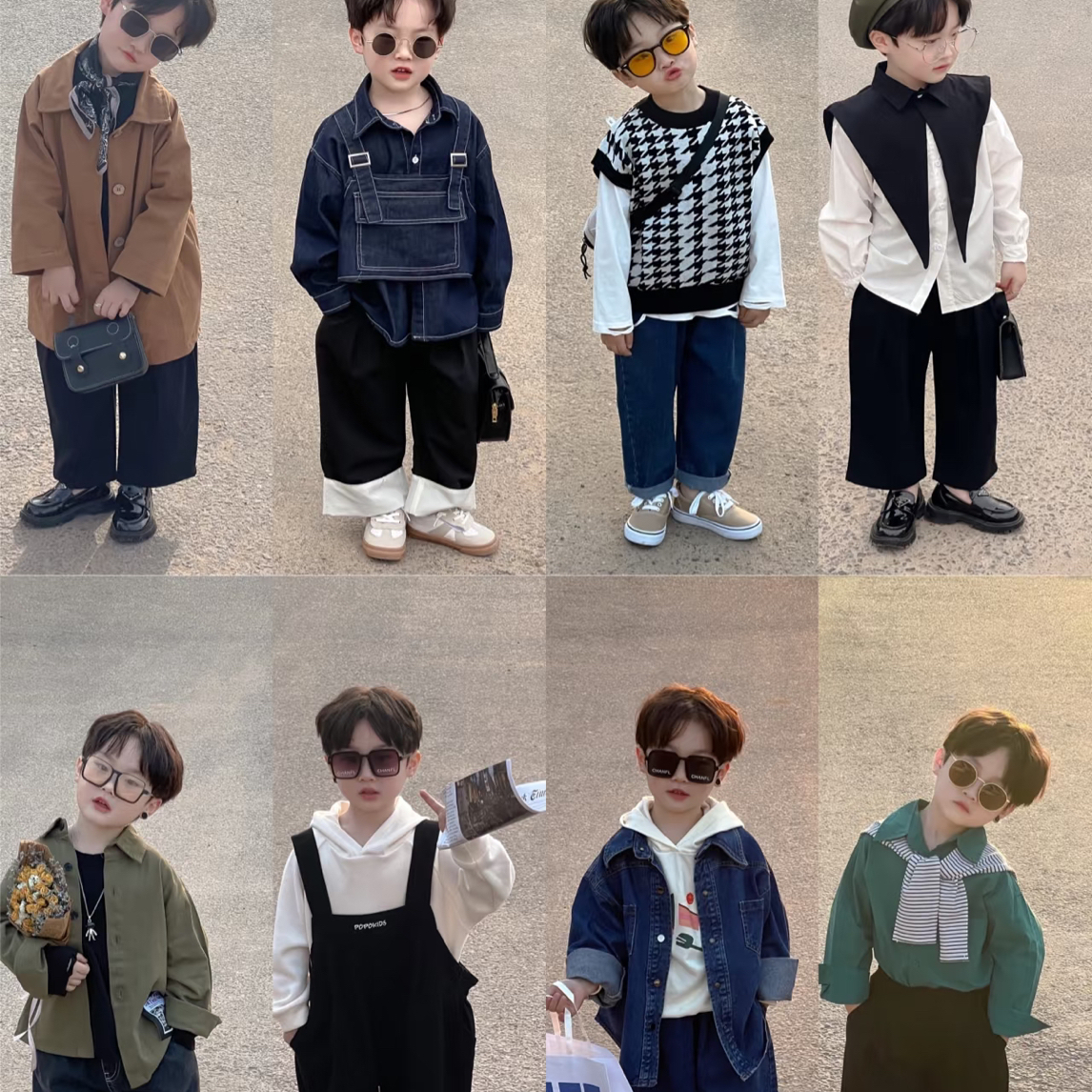 02扣号专用男女童时尚洋气潮流款帅气段袖高品质套装