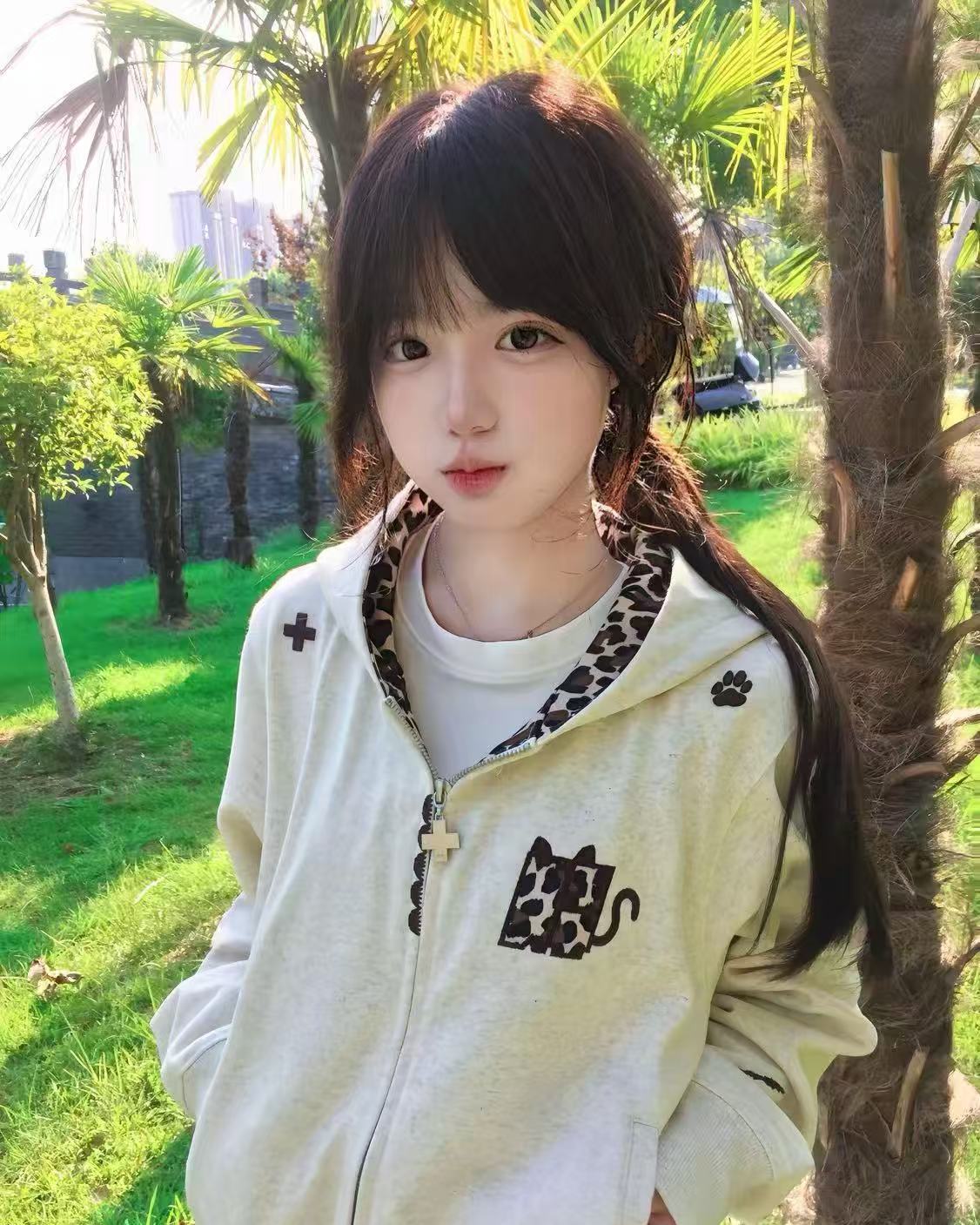 番茄园 发芽家小恶魔耳朵豹纹外套