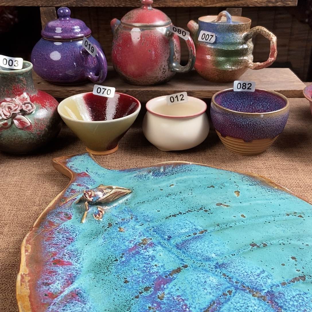 格***局瓷片钧瓷茶壶茶具