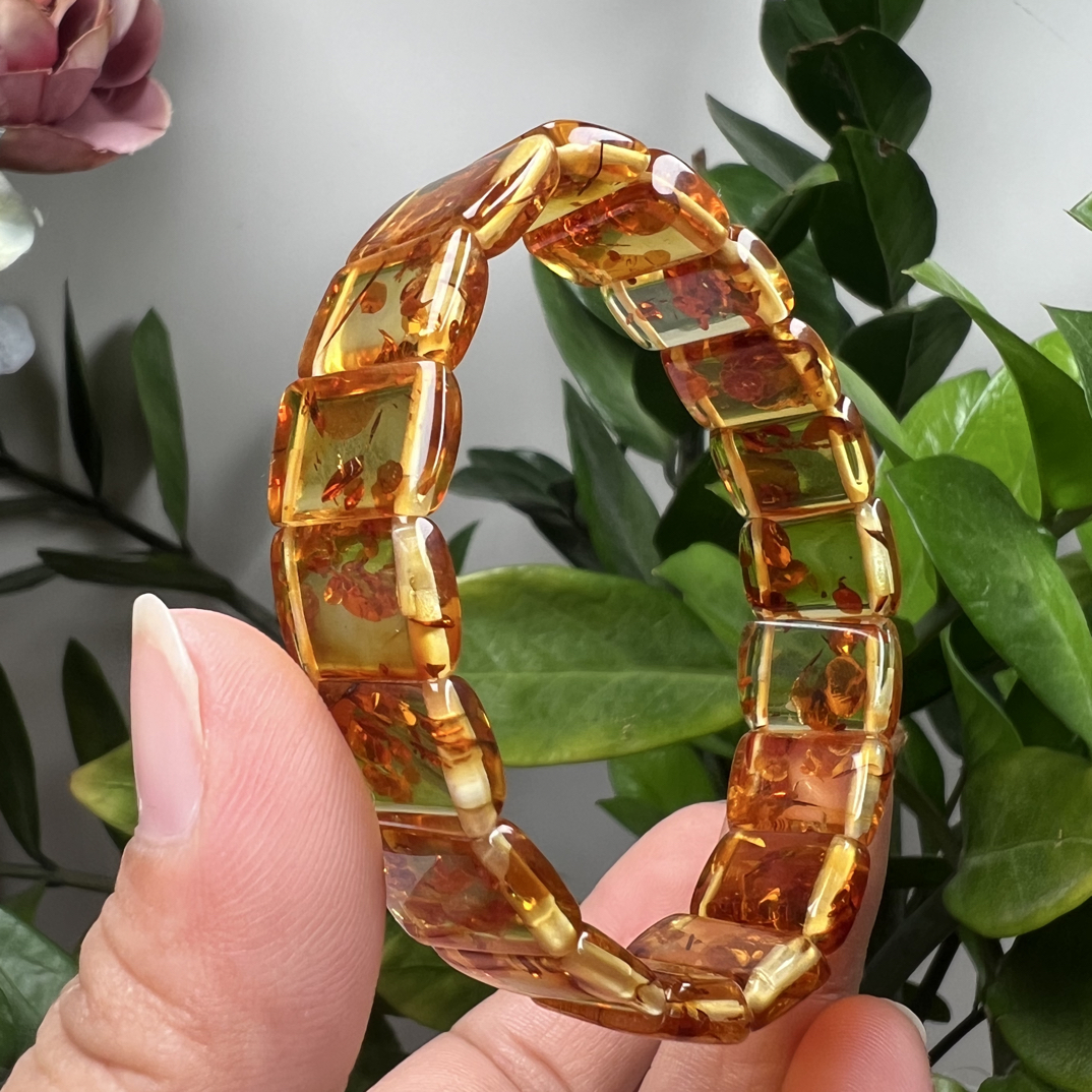 时尚花珀手排手串