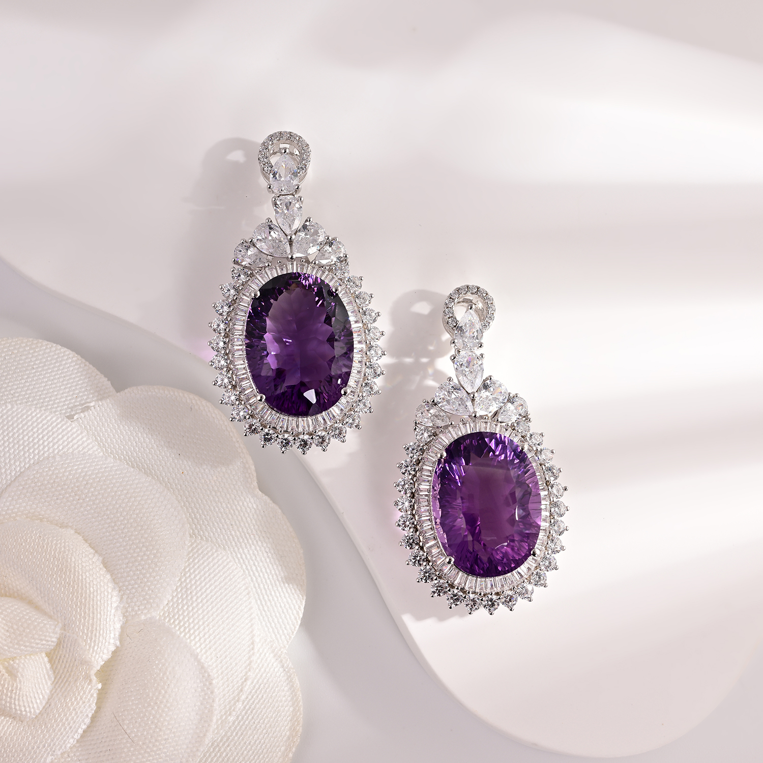 S925银紫水晶旦面吊坠-多样性发一件-19*14*11mm-DS20198-22（JG）