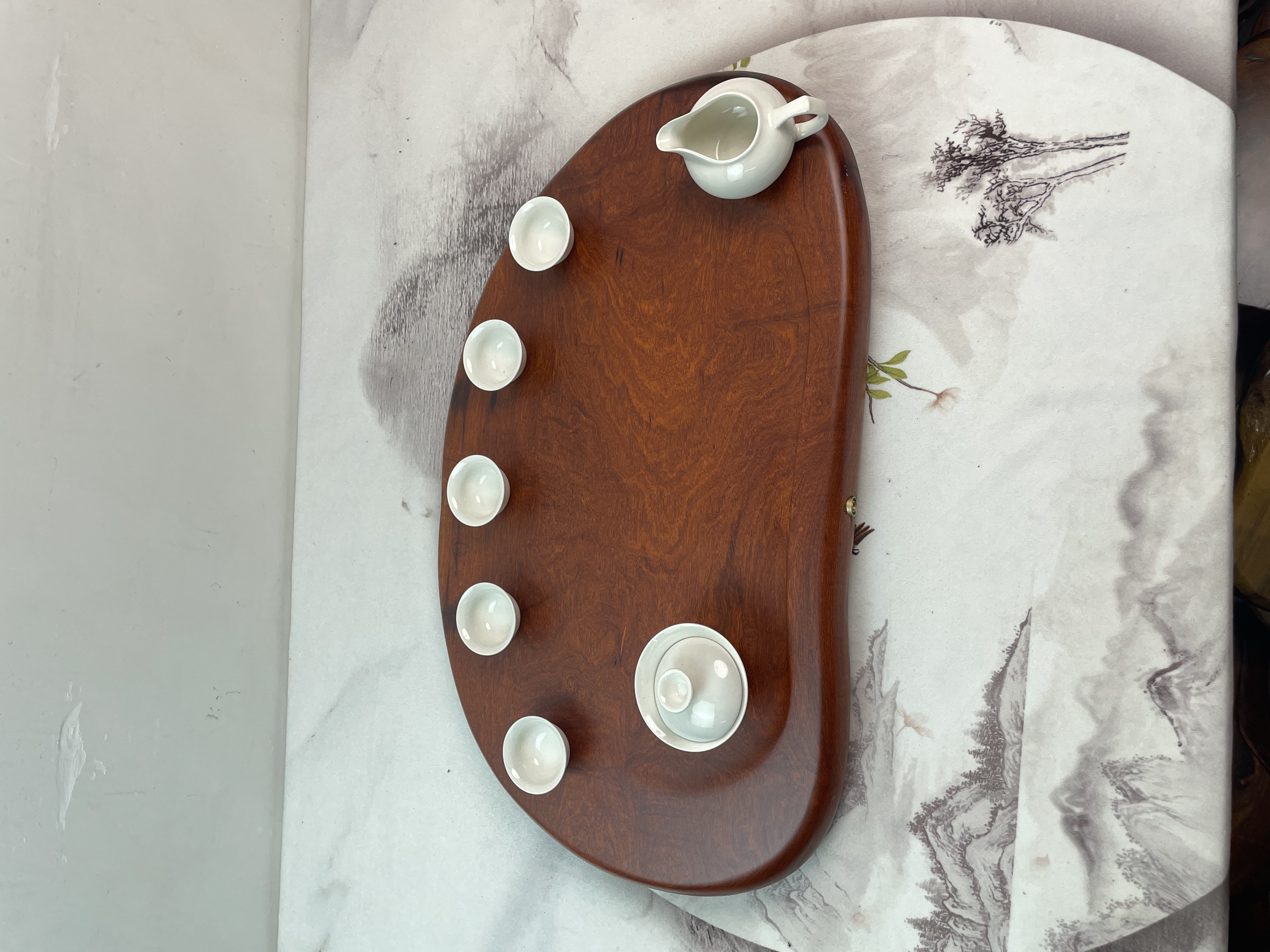 实木茶盘/随形湿泡茶盘/缅花泡茶台/红木高档茶盘/大果紫檀茶盘