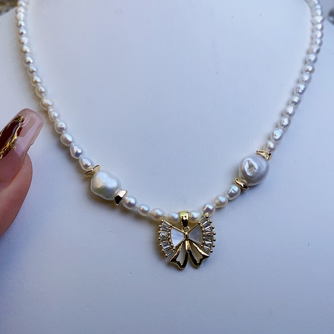 淡水珍珠颈饰银S925镶嵌