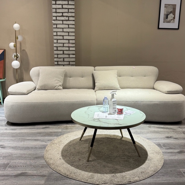 272*105*78cm异形沙发圆弧形奶油风法式中古直排布艺沙发别墅沙发