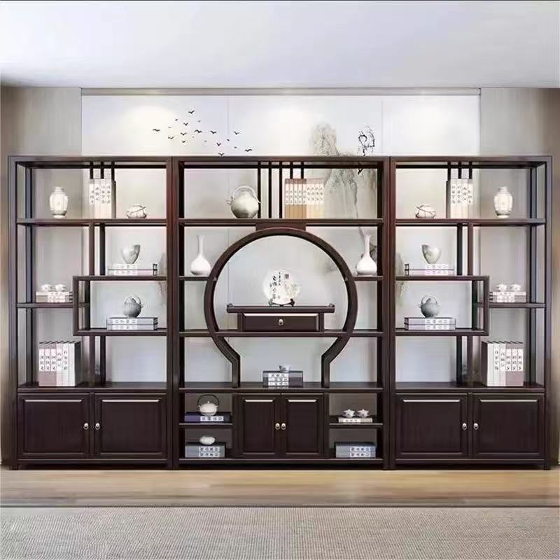 实木中式博古架茶叶架新中式玄关展示柜多层隔断多宝阁书架收纳架