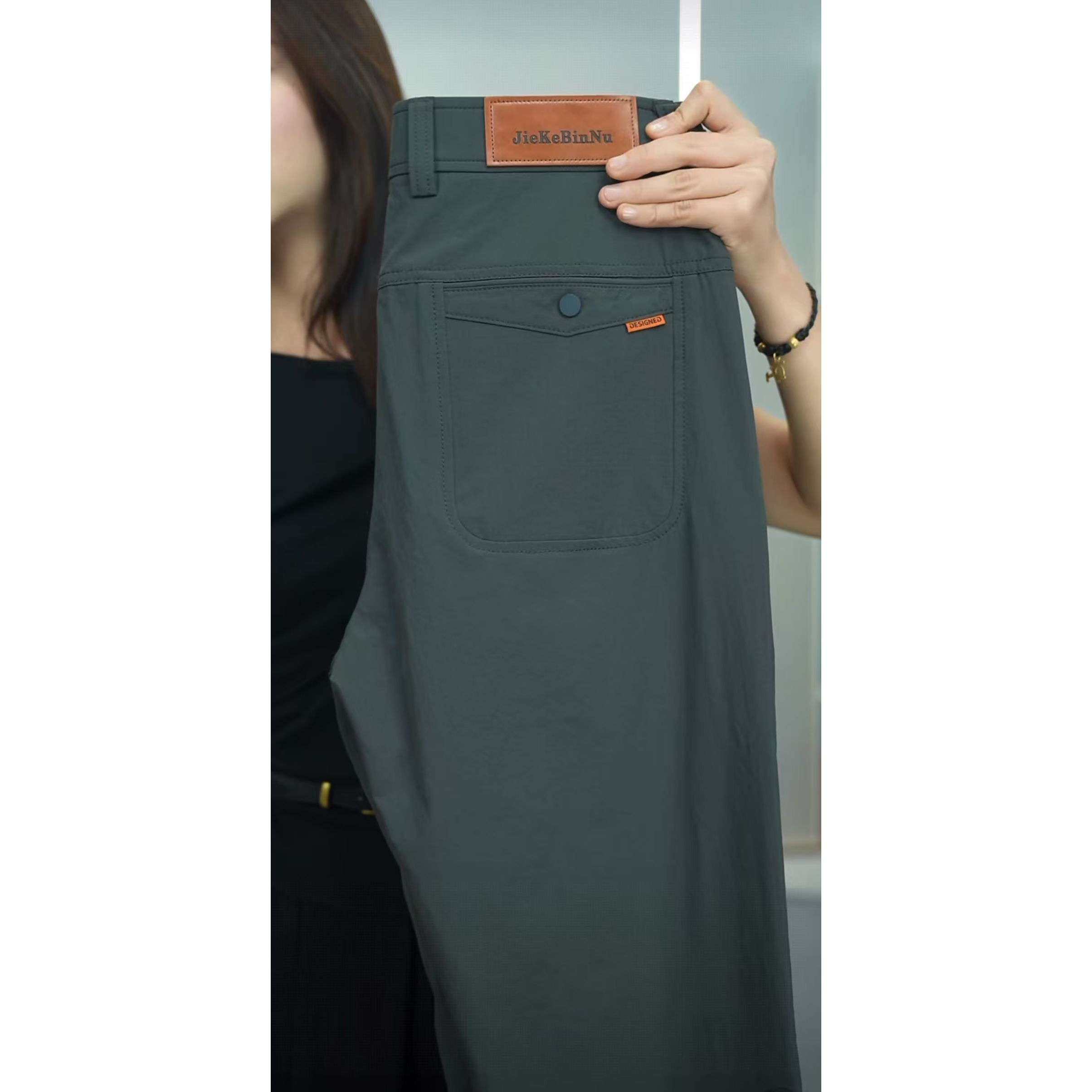 皮尔卡丹-2025夏季薄款宽松舒适裤高端轻奢简约百搭休闲裤男-8035