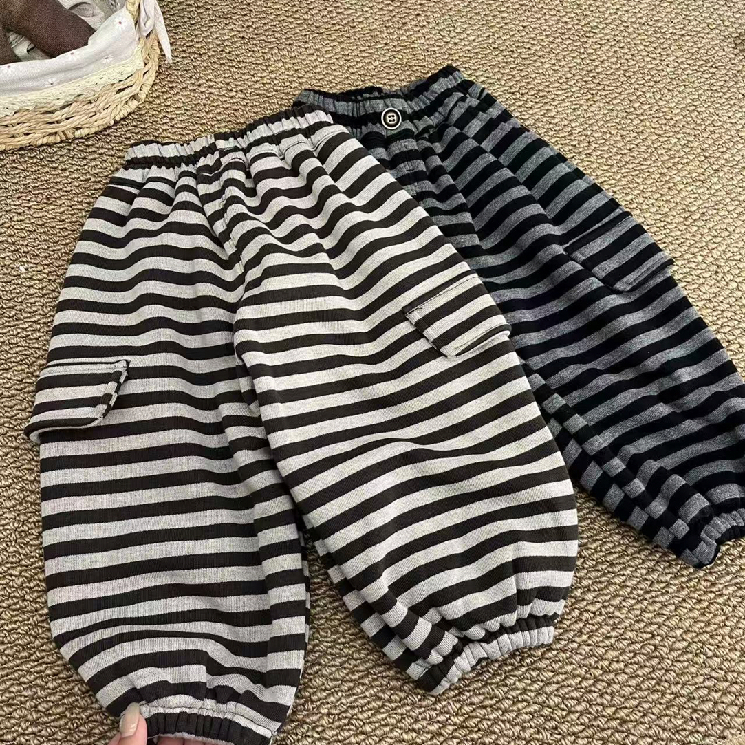 （莱米家）男女童秋冬季一体绒百搭保暖休闲束腿卫裤