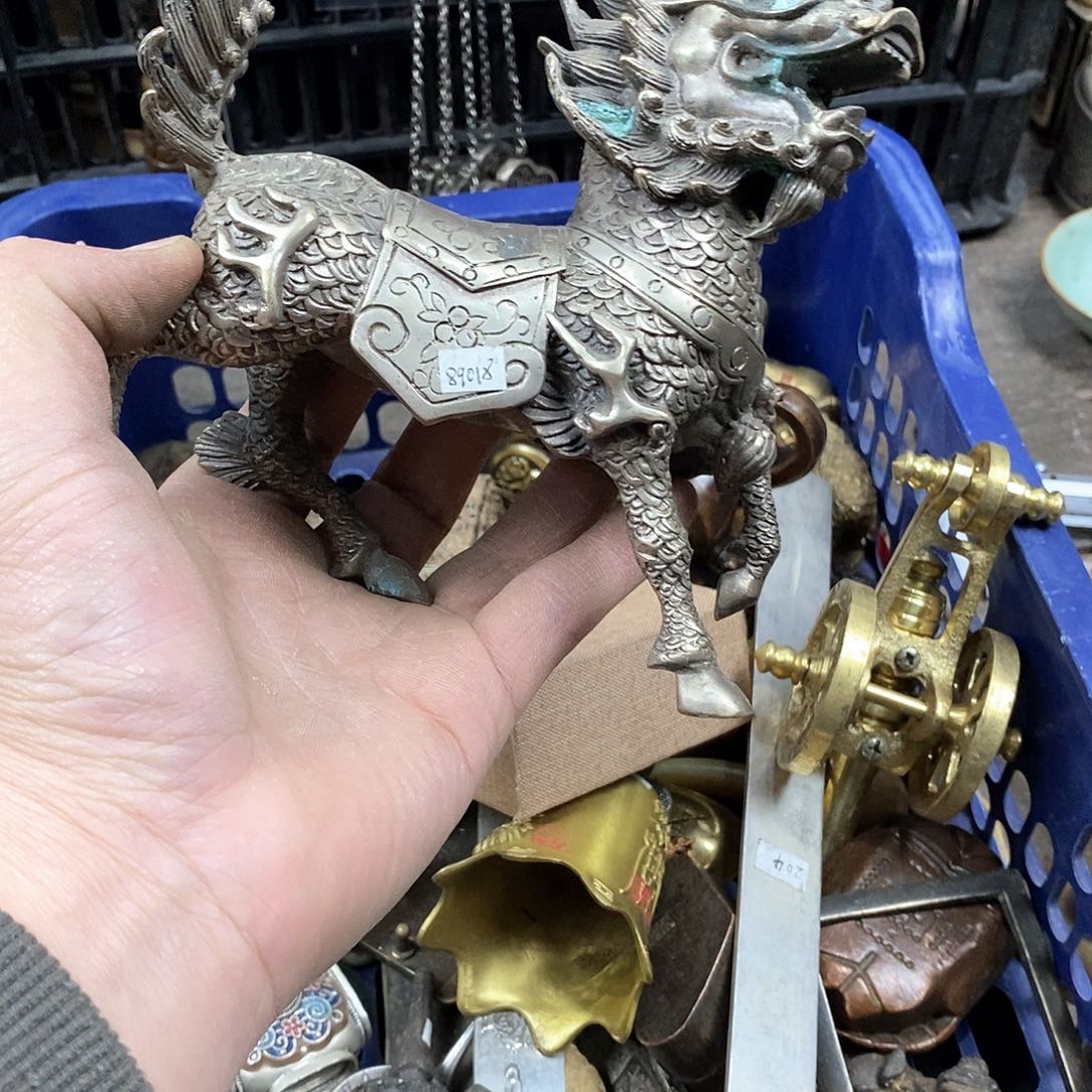 伟***钢老店文玩麒麟一对