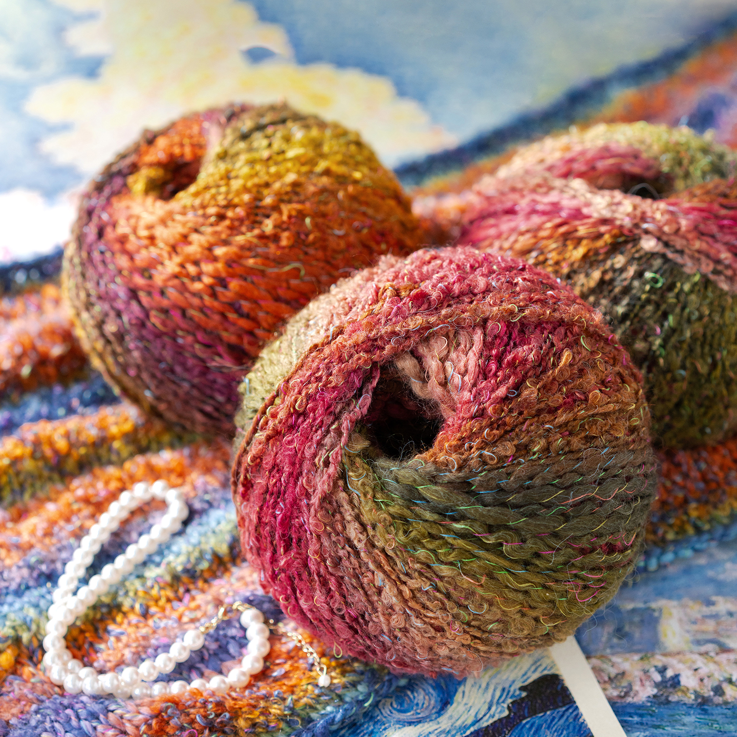 趣织社印象澜彩毛线手工diy钩针编织衣服围巾段染羊毛混纺预