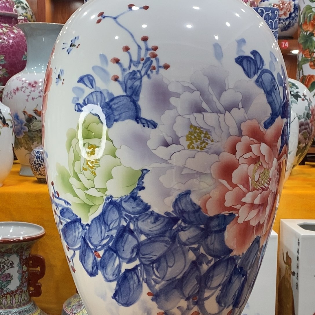 摆件大*景德镇陶瓷冬瓜瓶