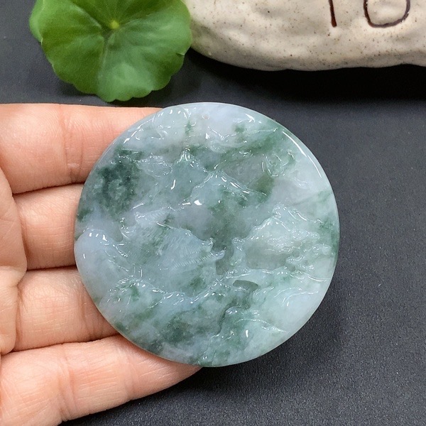 F22-天然A货翡翠-山水牌