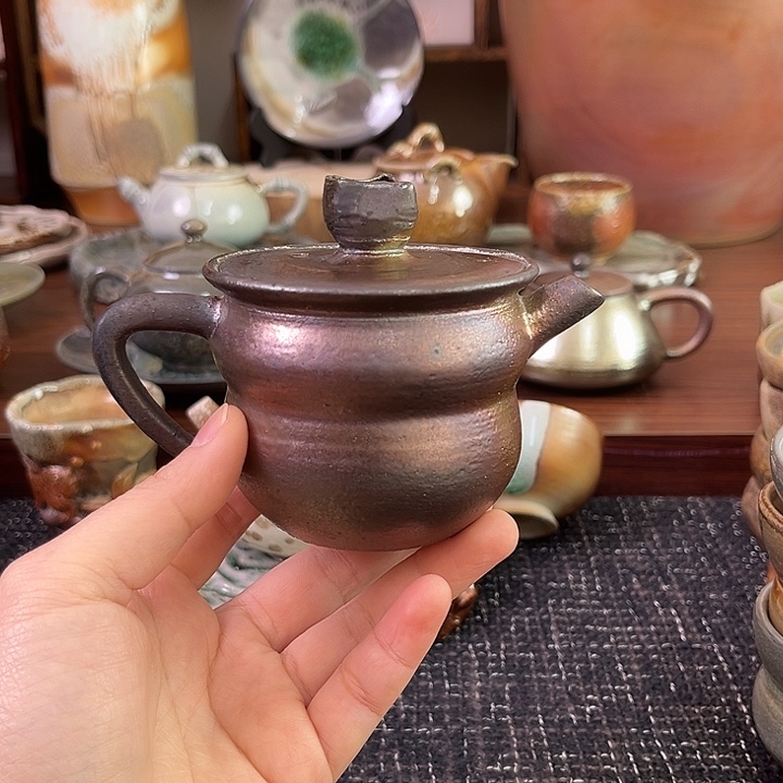 柴烧铁胎七彩马克壶