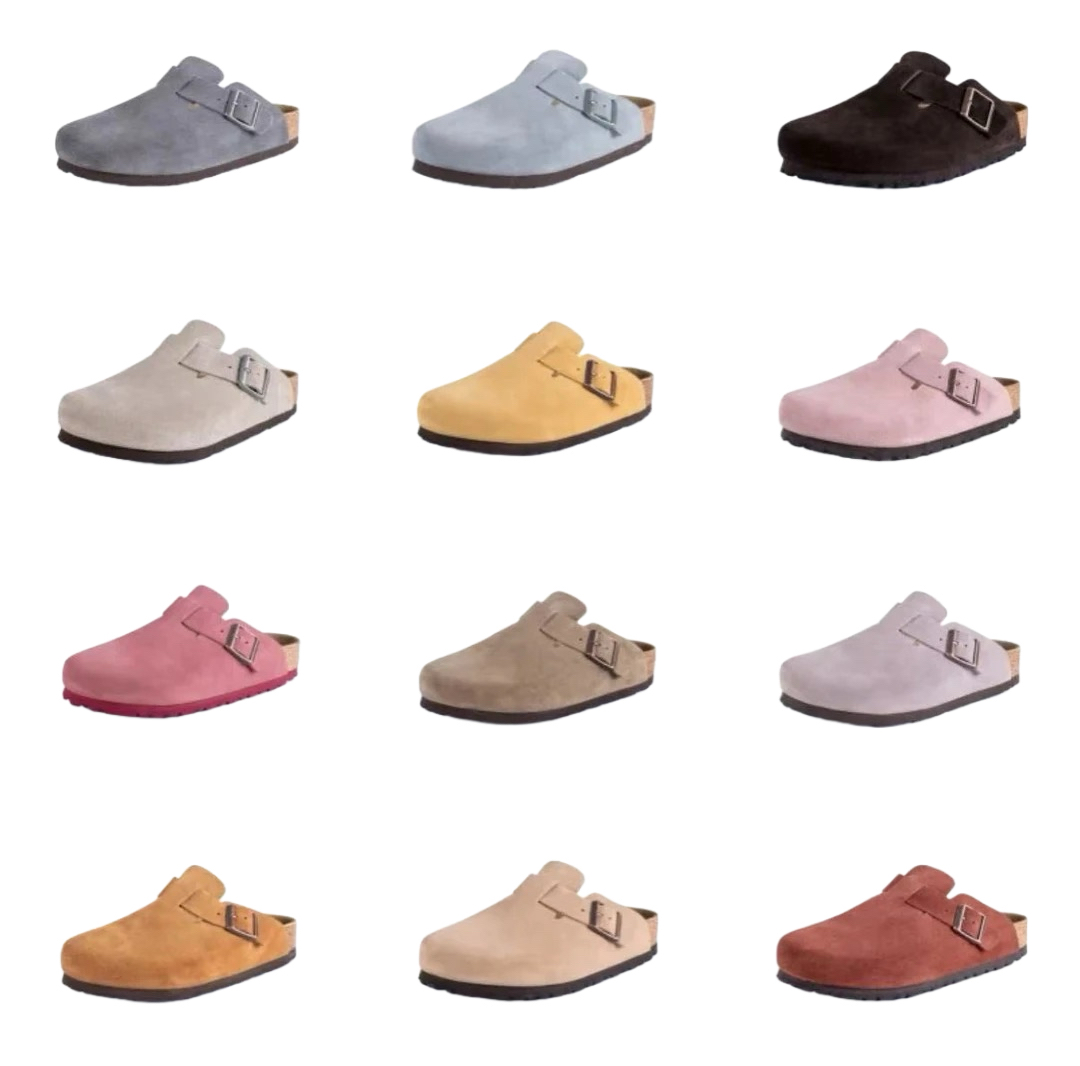 【2.5CM半包】桑坡半包真皮勃肯网红同款清货轻奢女鞋软木松