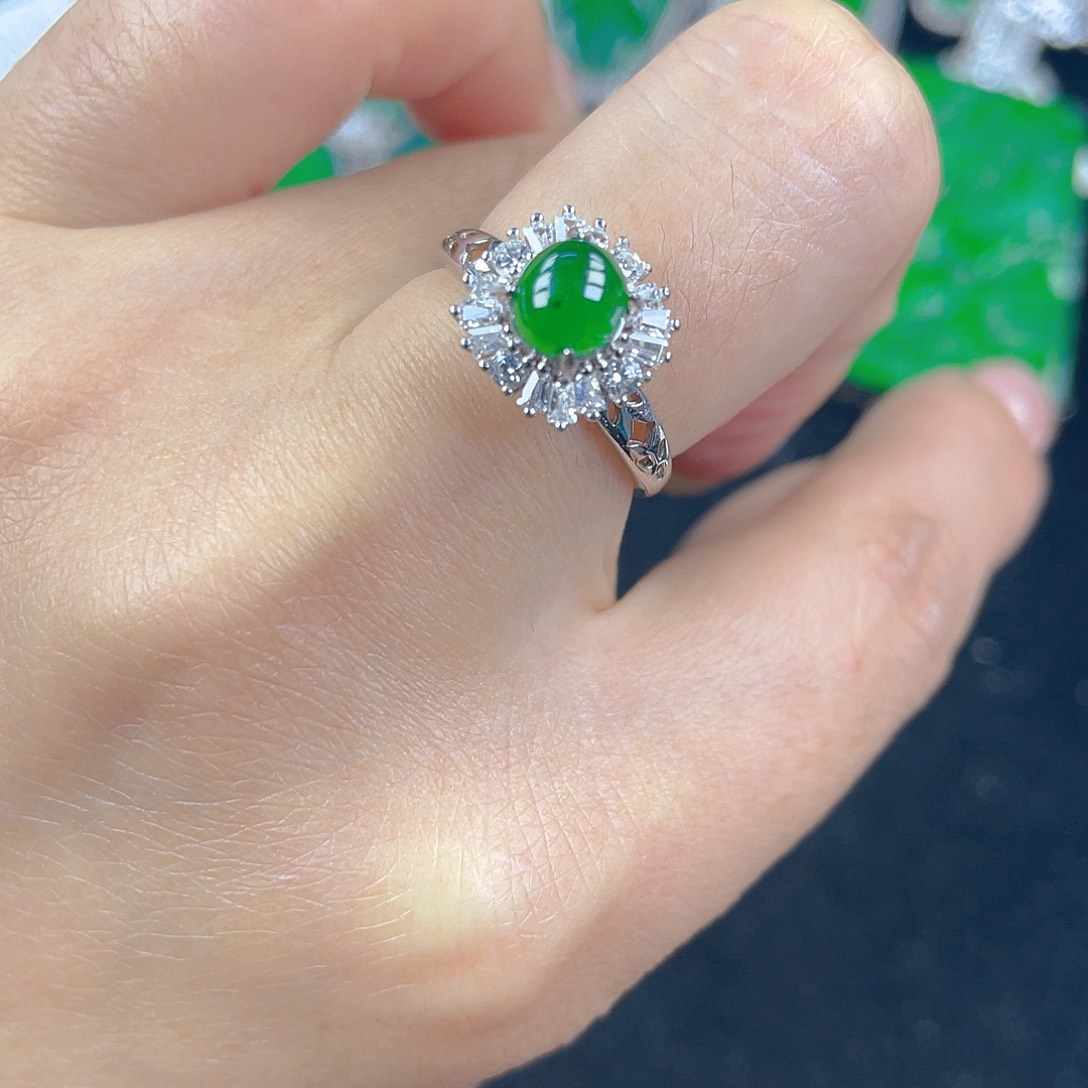 翡翠吊坠(不含链)银S925镶嵌