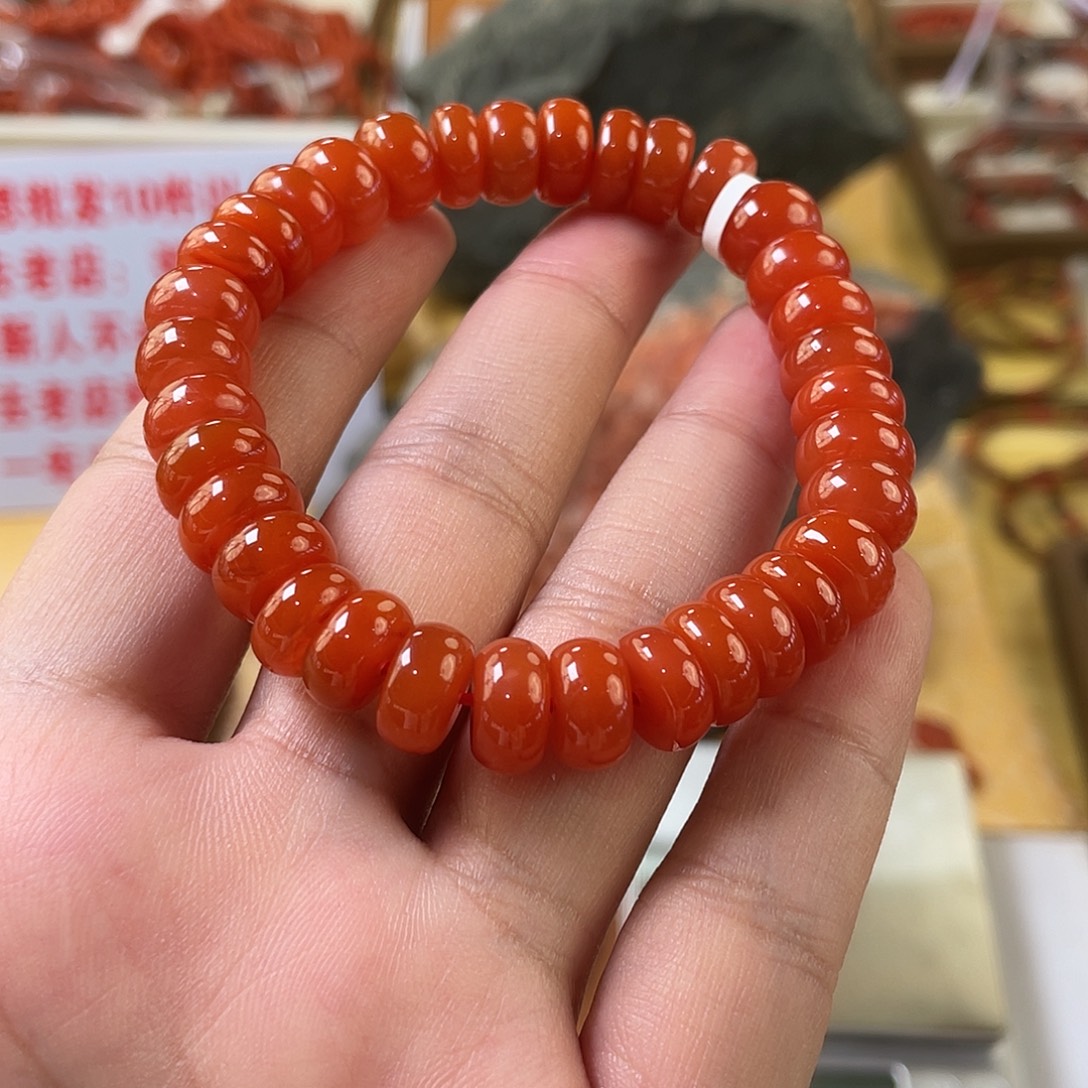南红玛瑙未镶嵌手链10mm+
