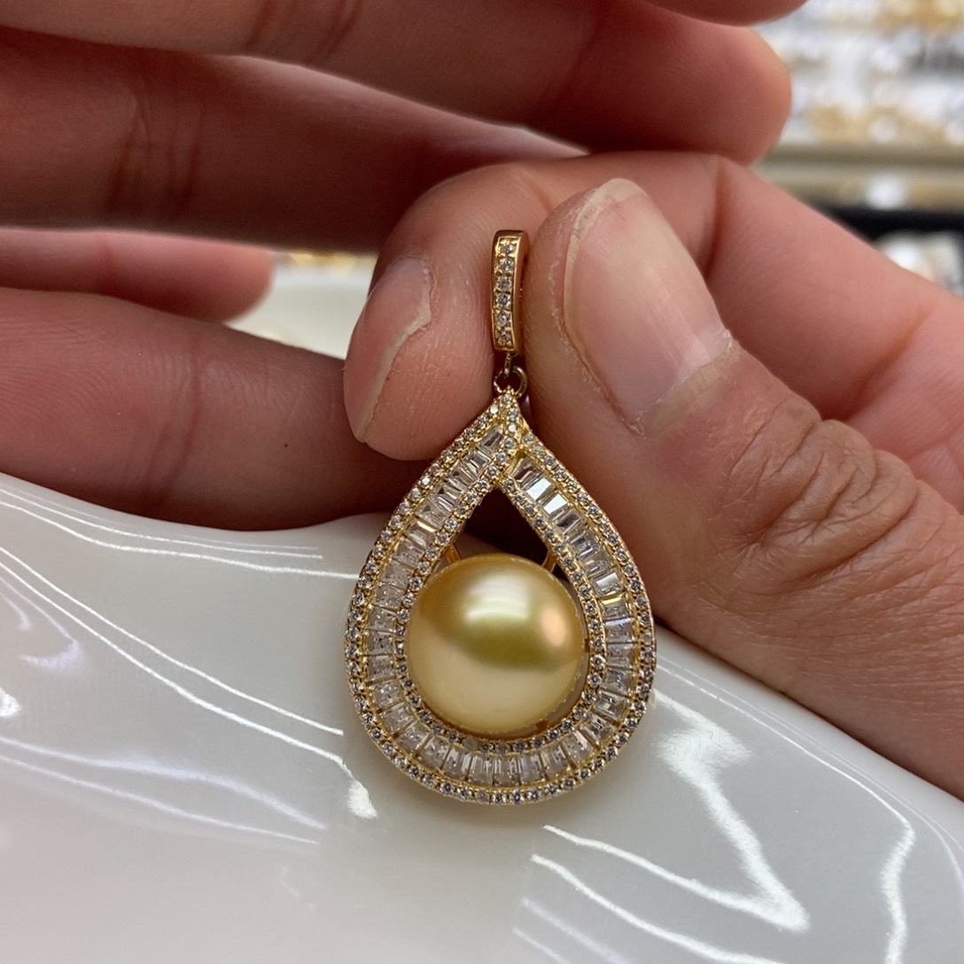 海水珍珠吊坠(不含链)银S925镶嵌