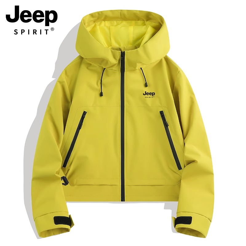 JEEPSPIRIT冲锋衣女款春秋徒步登山新款小个子运动户外短款外套