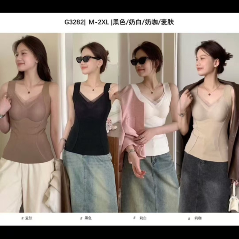 【LIUYI】保暖内衣背心打底上衣带胸垫