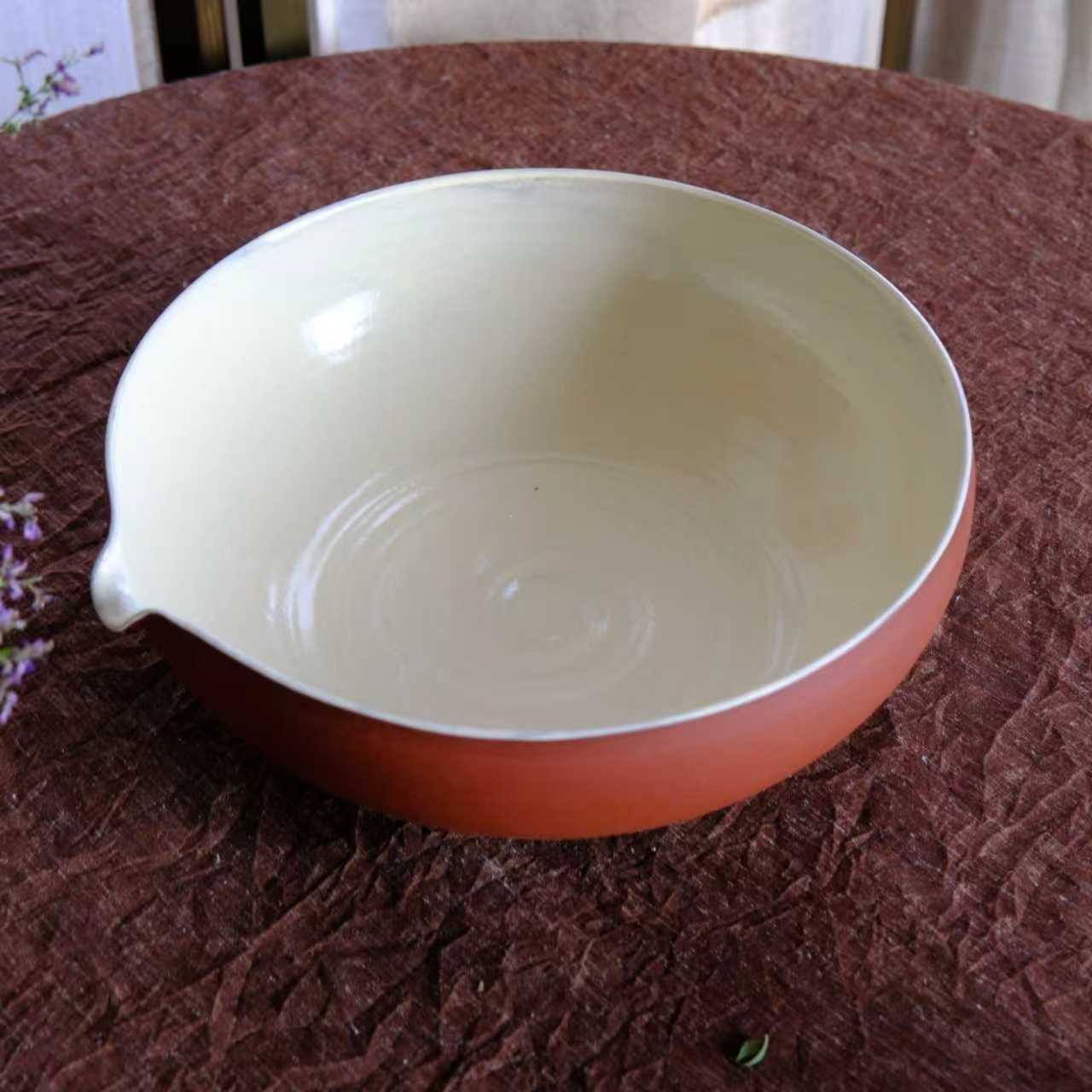 小喜宅 喜福片口圆圆钵（口径约25.5cm，高度约9.5cm）