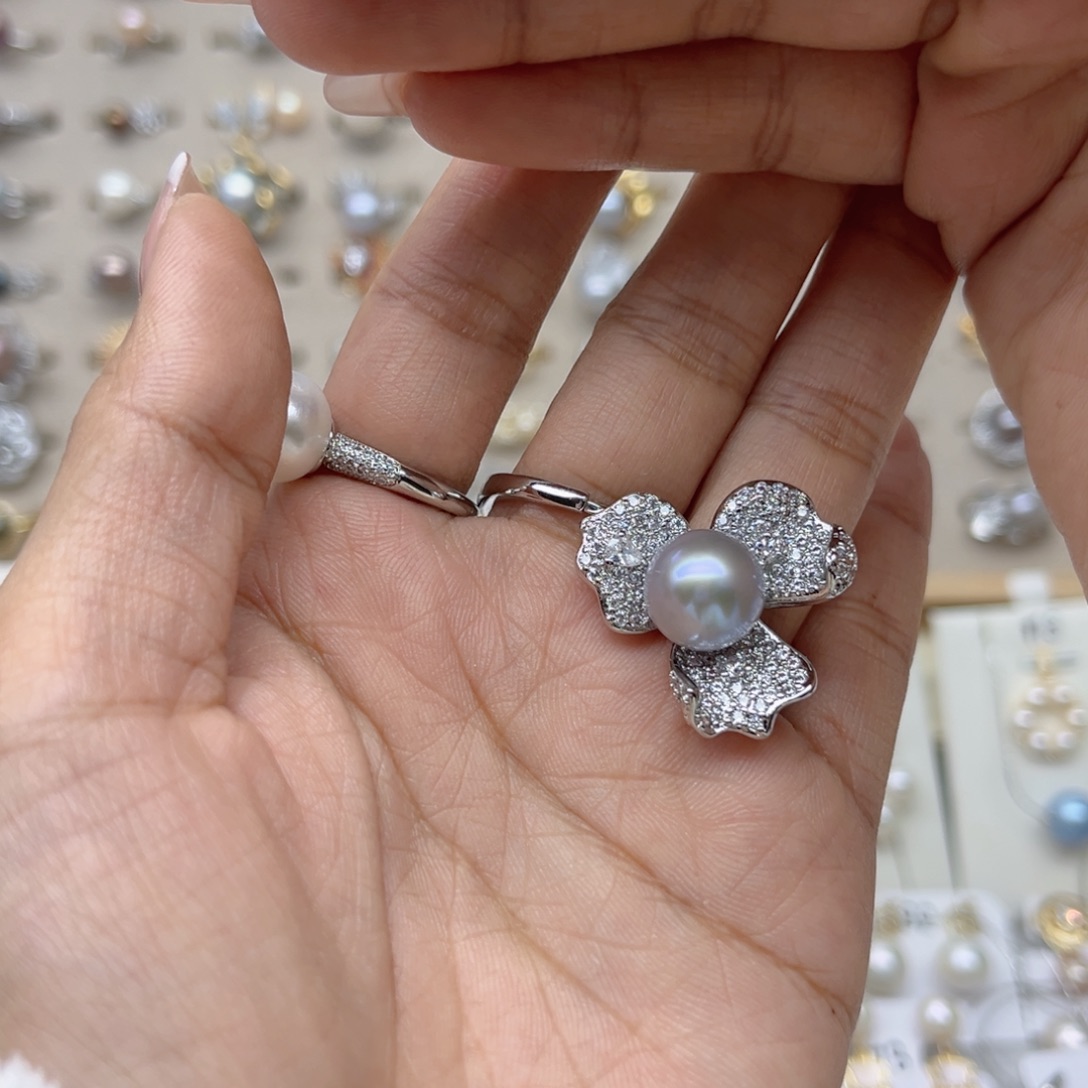 ****啊合金戒指淡水珍珠