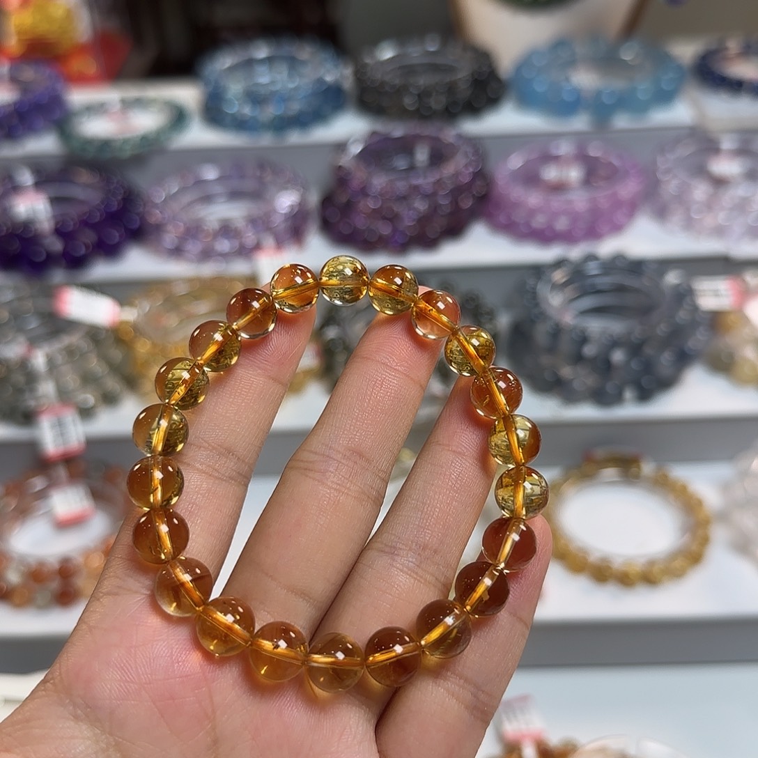 水晶手链未镶嵌黄水晶8mm