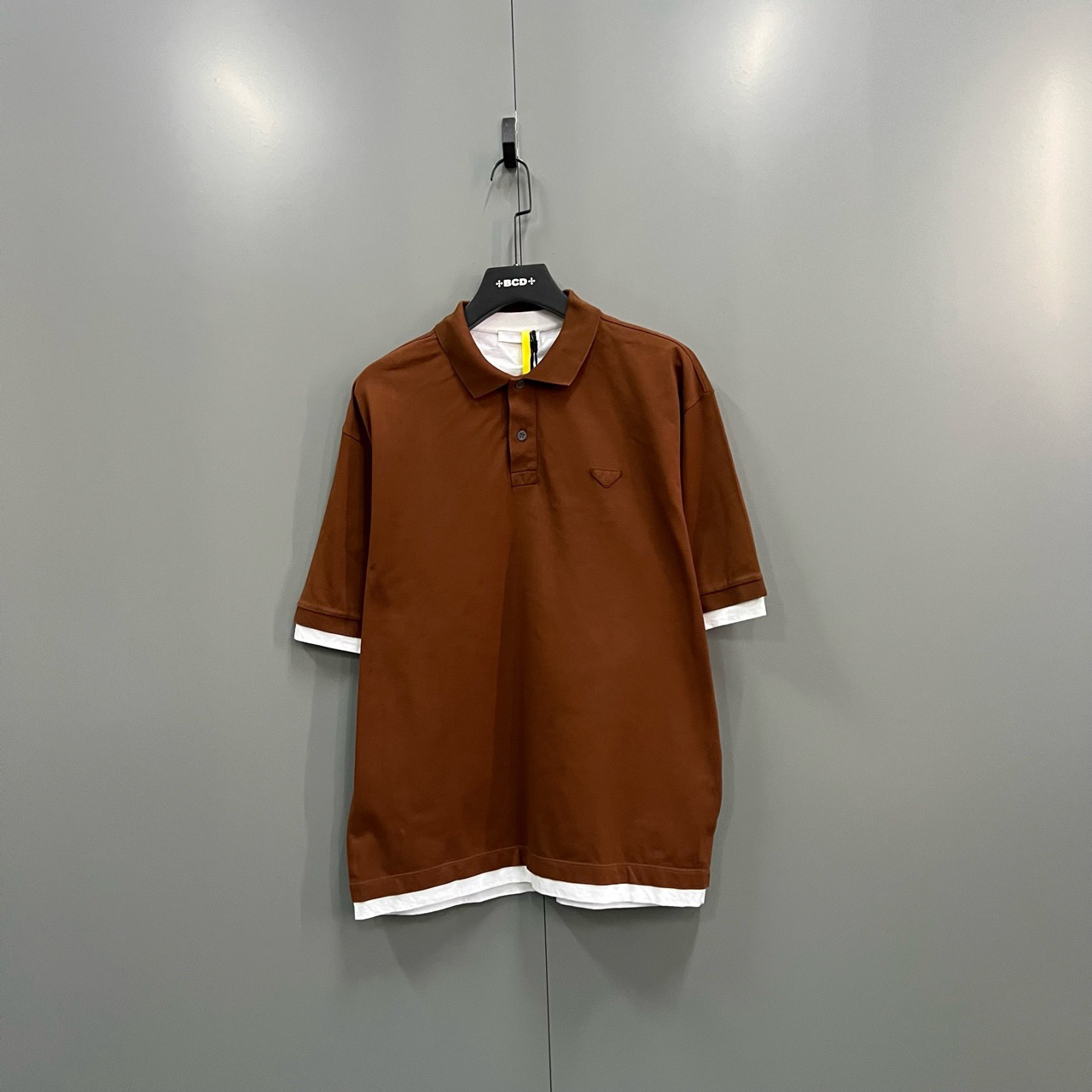 （qq）113 普拉达 棕色假两件polo衫 XXL码/全新/6866/ki303461