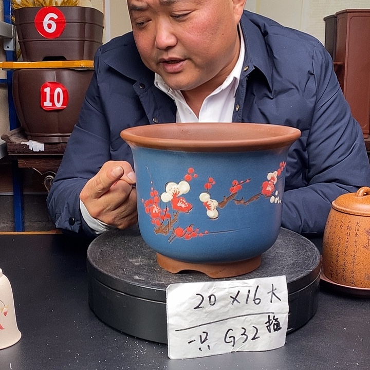 紫砂花盆货号一只G32