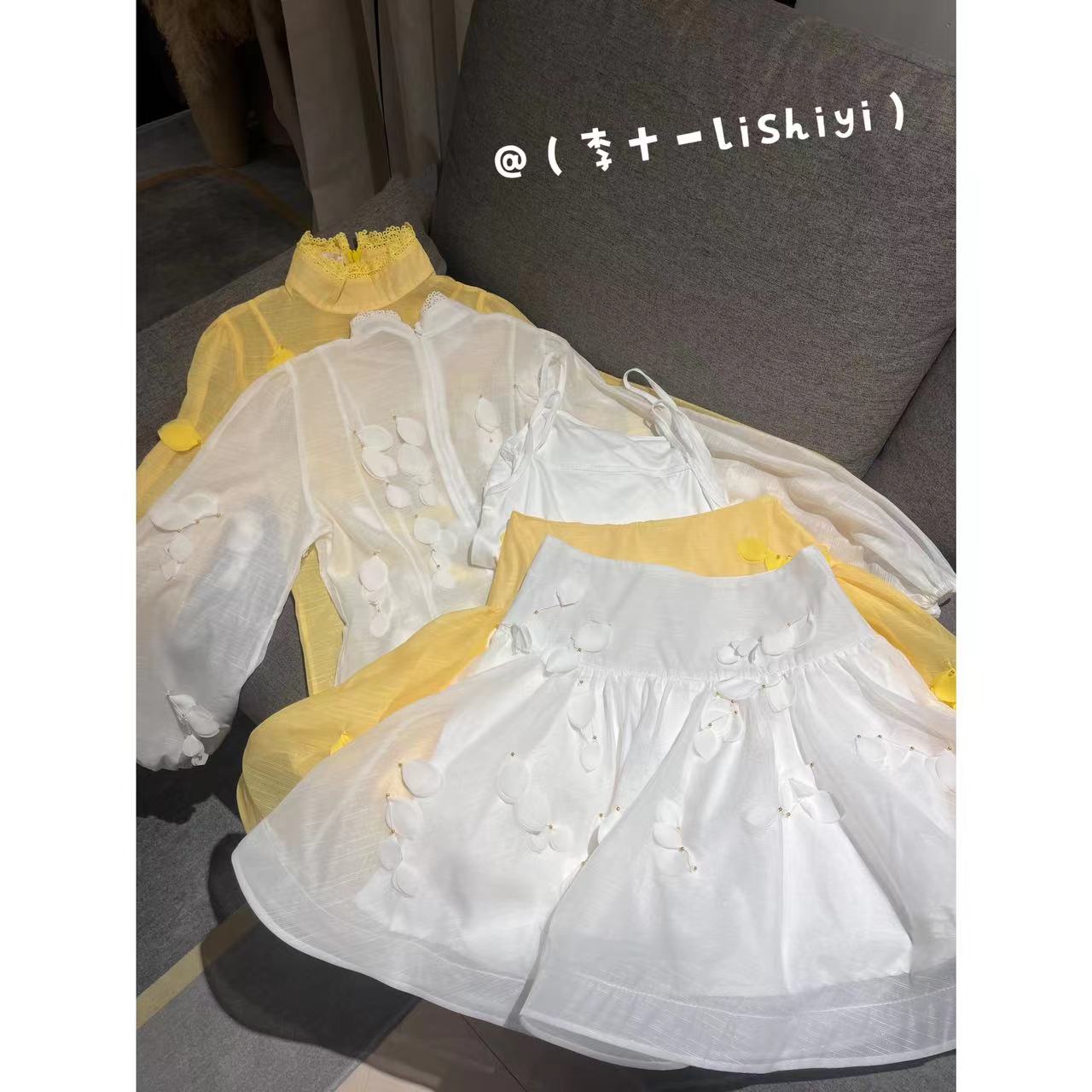 【李十一LISHIYI】网纱立体裁剪设计三件套  【上衣+背心+裙子】★9035