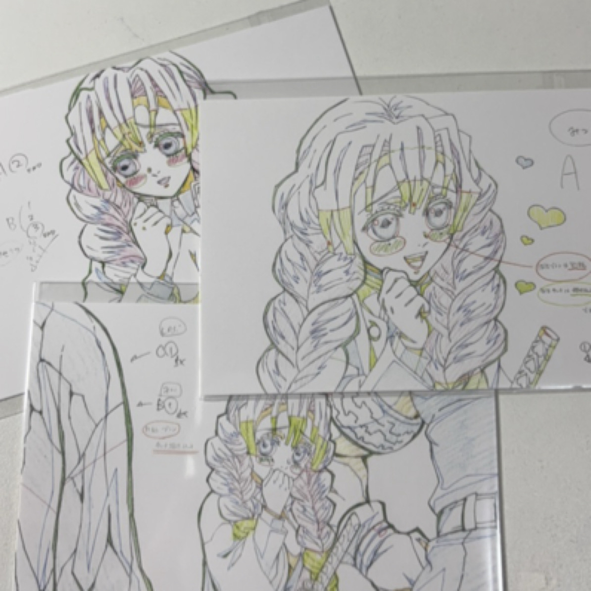 正版日谷 鬼灭之刃柱展 线稿明信片蜜璃(散池)