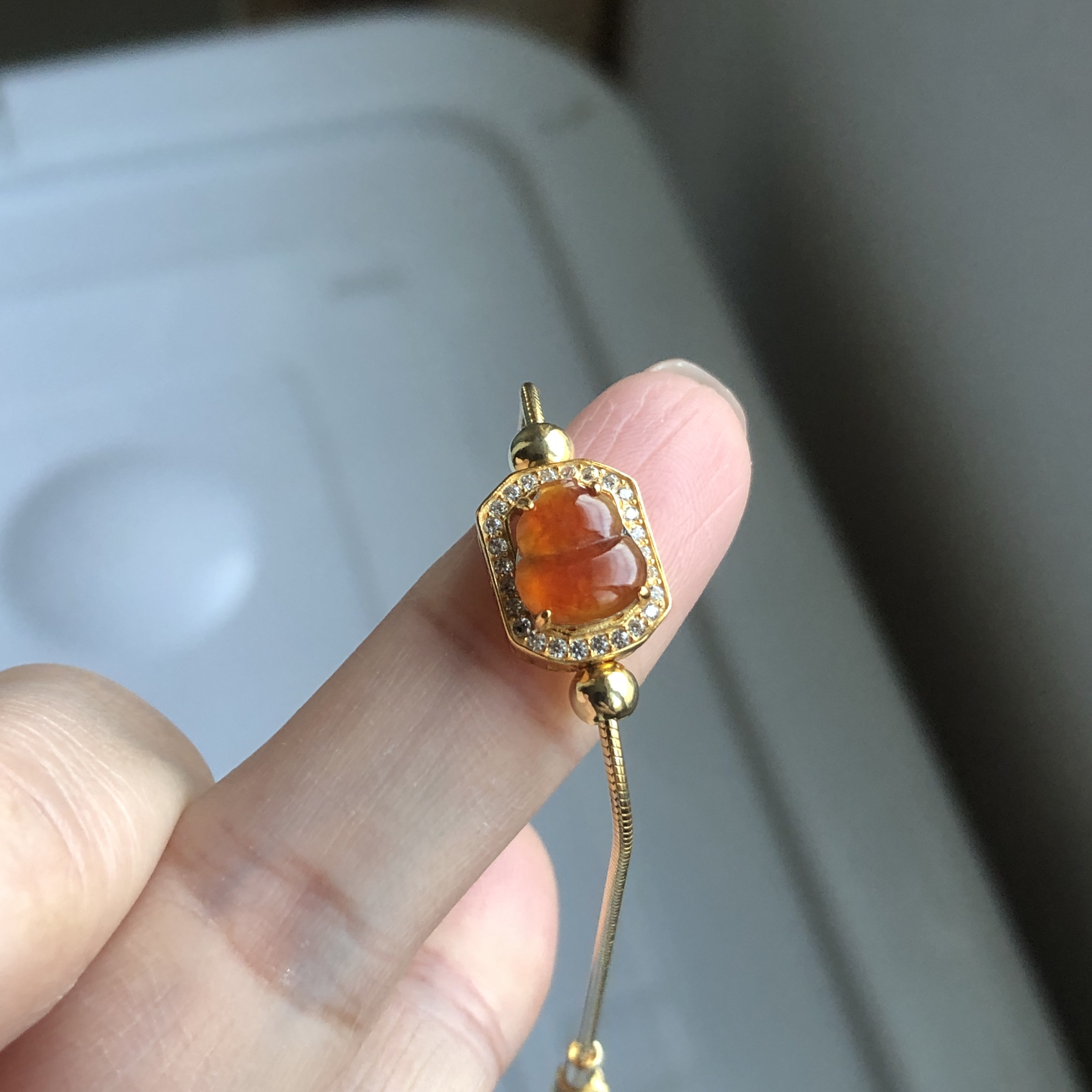 天然A货翡翠红翡葫芦925银镶嵌百搭轻奢手链葫芦尺寸12.3+9.6+6.3