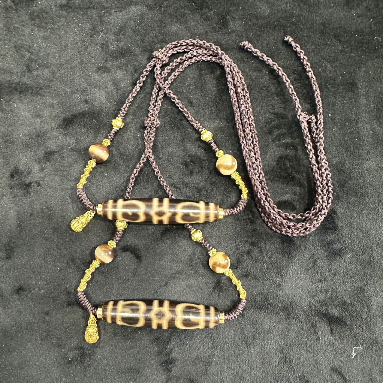 【曹美丽精选】H41970-玛瑙diy脖挂（法帽）-多样性发其一-13*58mm