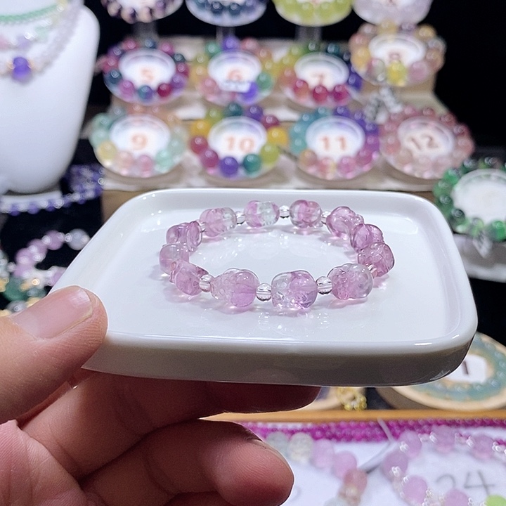 手链未镶嵌萤石粉紫貔貅8.5mm