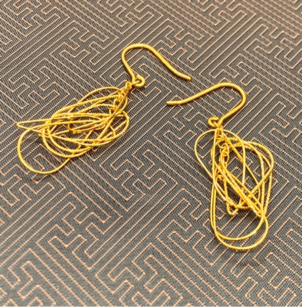 足银耳饰 老铺匠 足银999灵动流苏女士耳钉