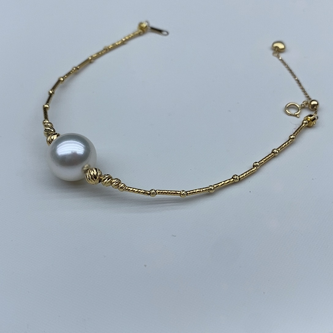 海水珍珠手绳18K金镶嵌