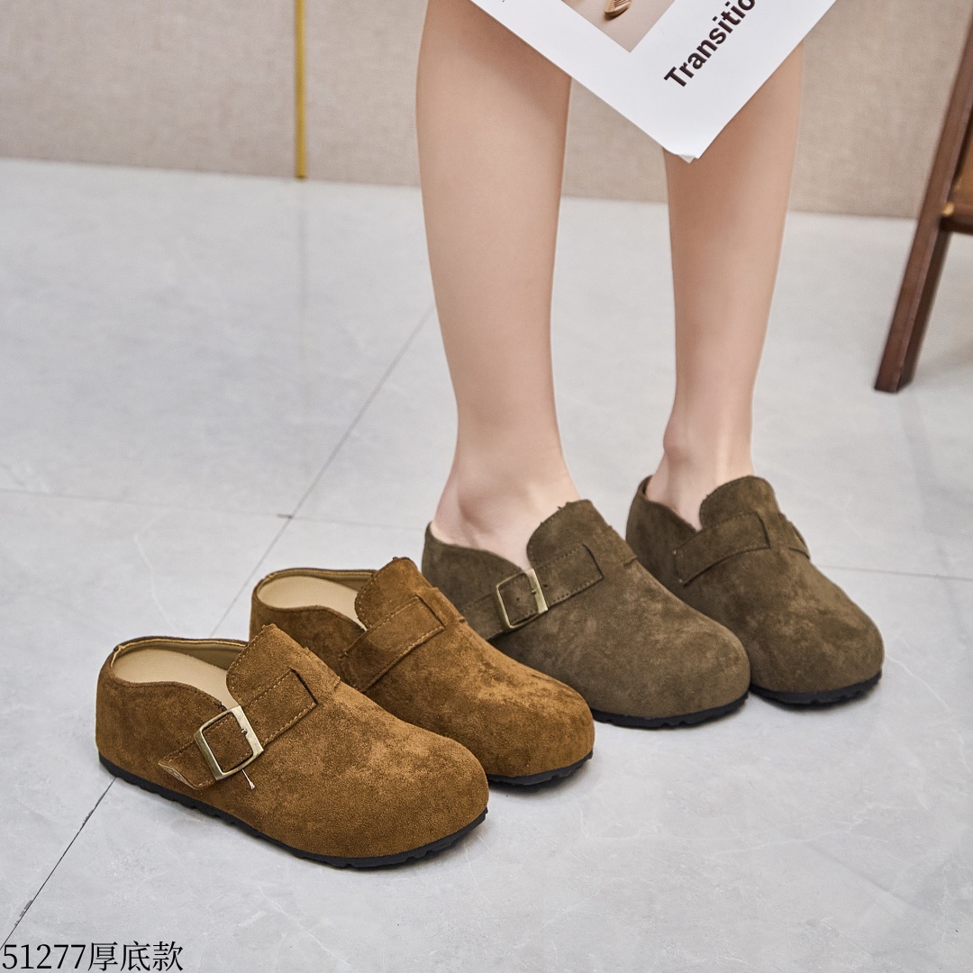 W2025春季新款边扣款厚底勃肯鞋舒适复古半拖鞋女鞋MN51277