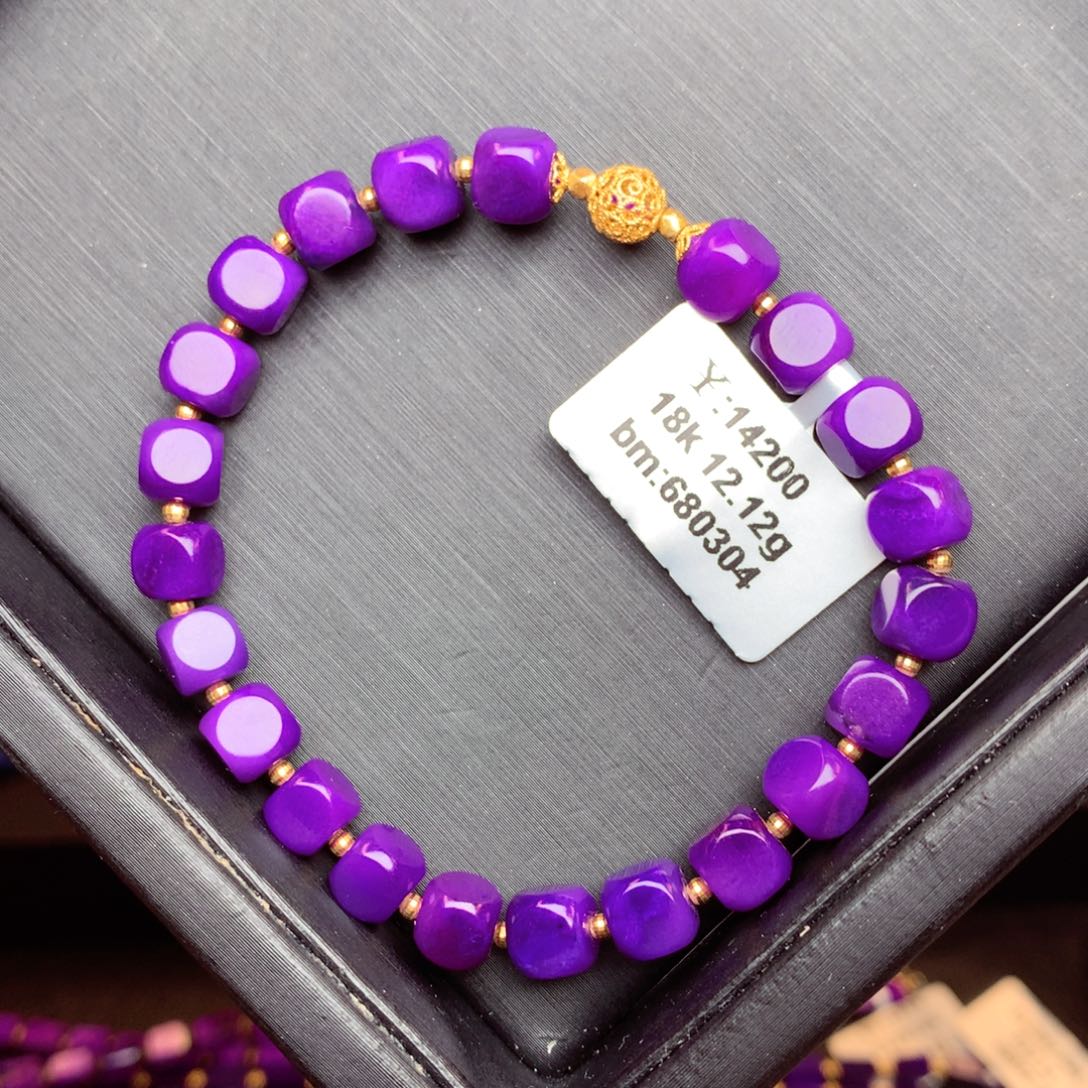 苏纪石（舒俱来）手链18K金镶嵌