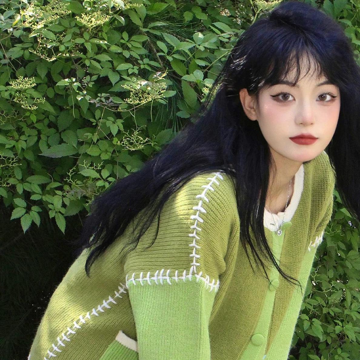 秋季新款重工手工拼接针织毛针织衫拼接开衫