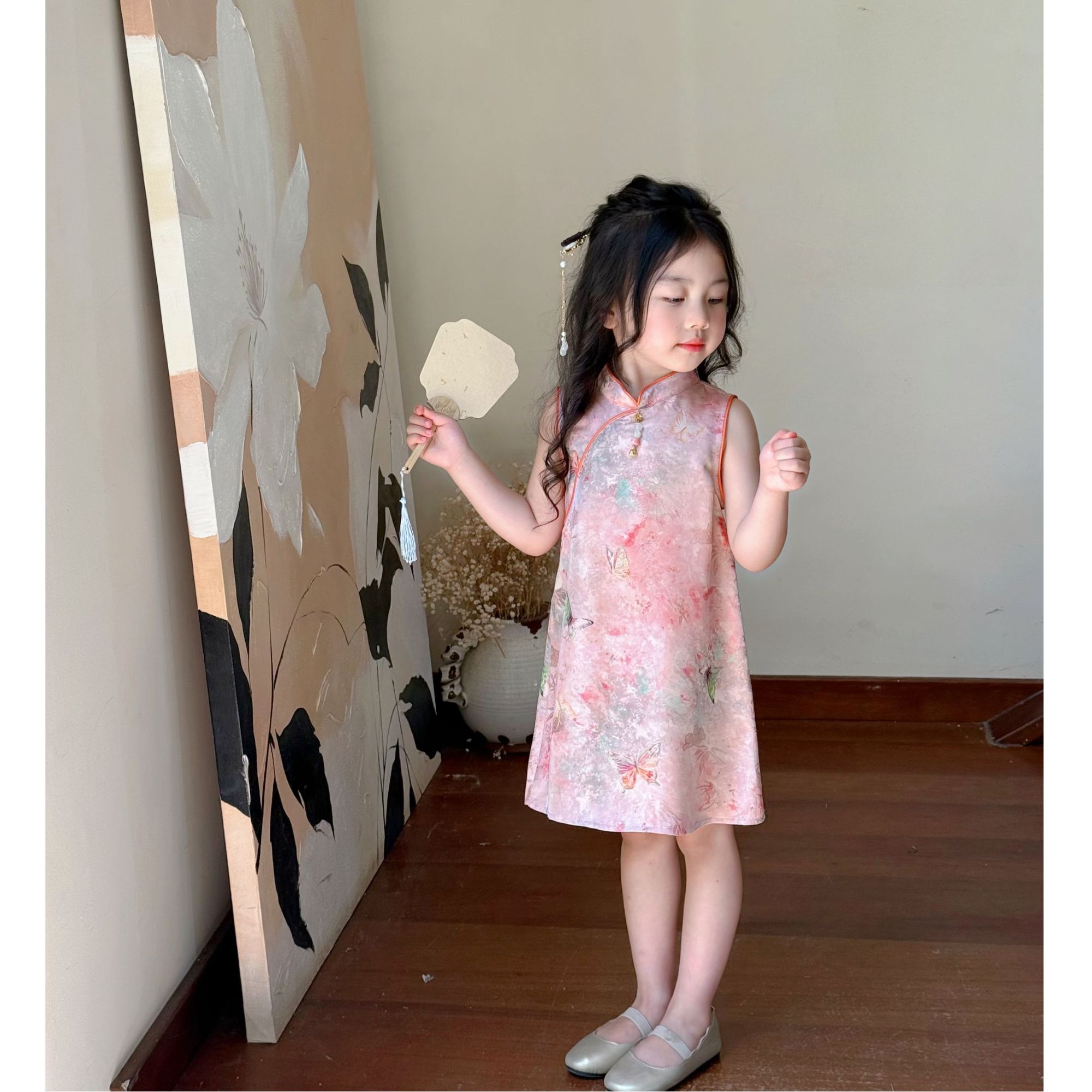 壹妈童装女童夏季轻薄新中式洋气连衣裙女童国风新中式旗袍