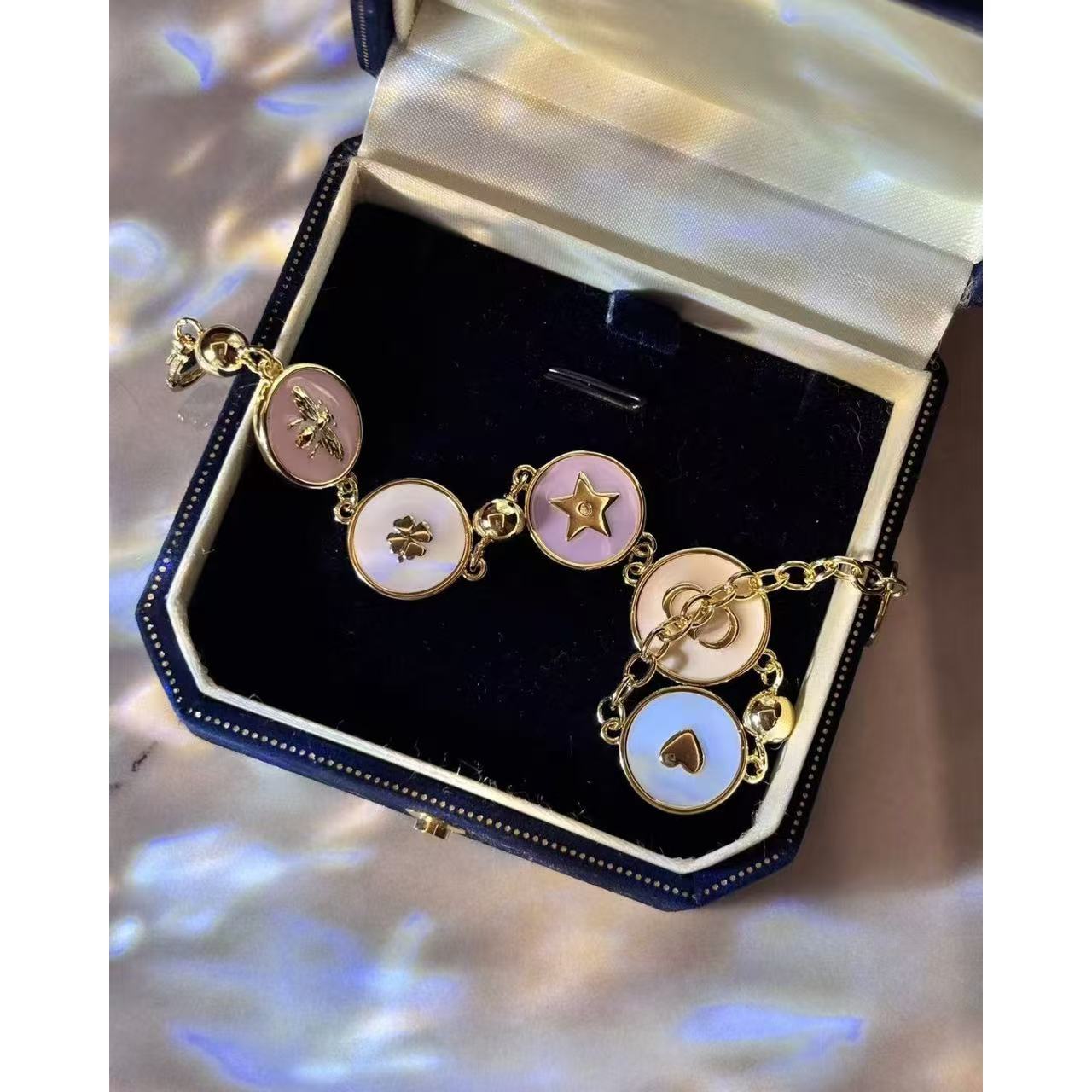 铜合金珐琅手链 B0983 时尚气质渐变色手链