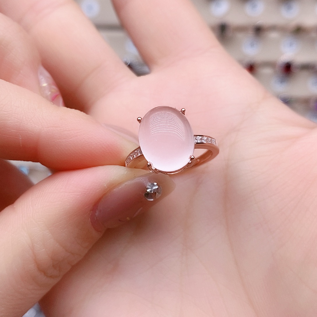 水晶戒指银S925镶嵌戒指