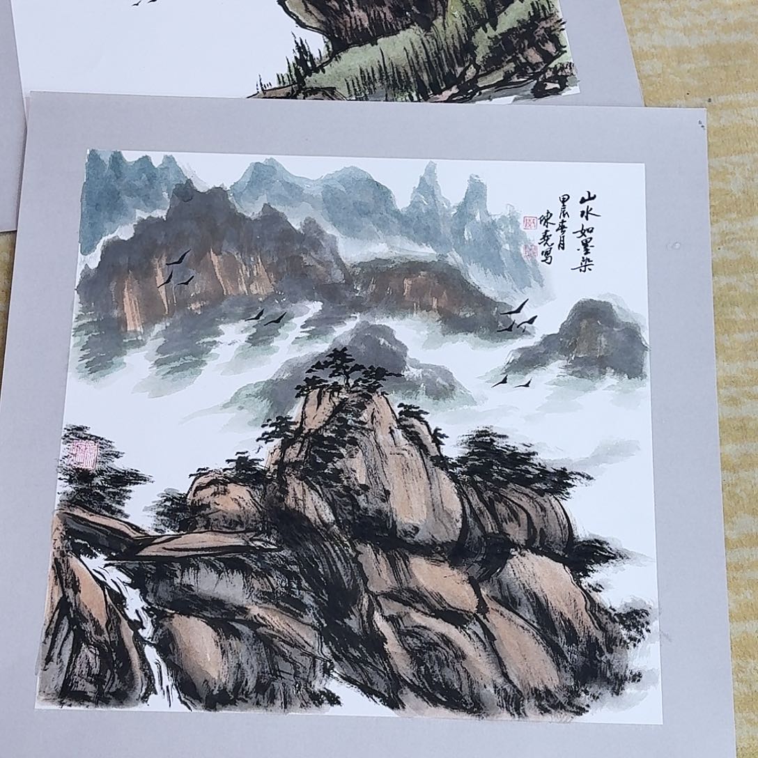 国画50卡纸手绘作品