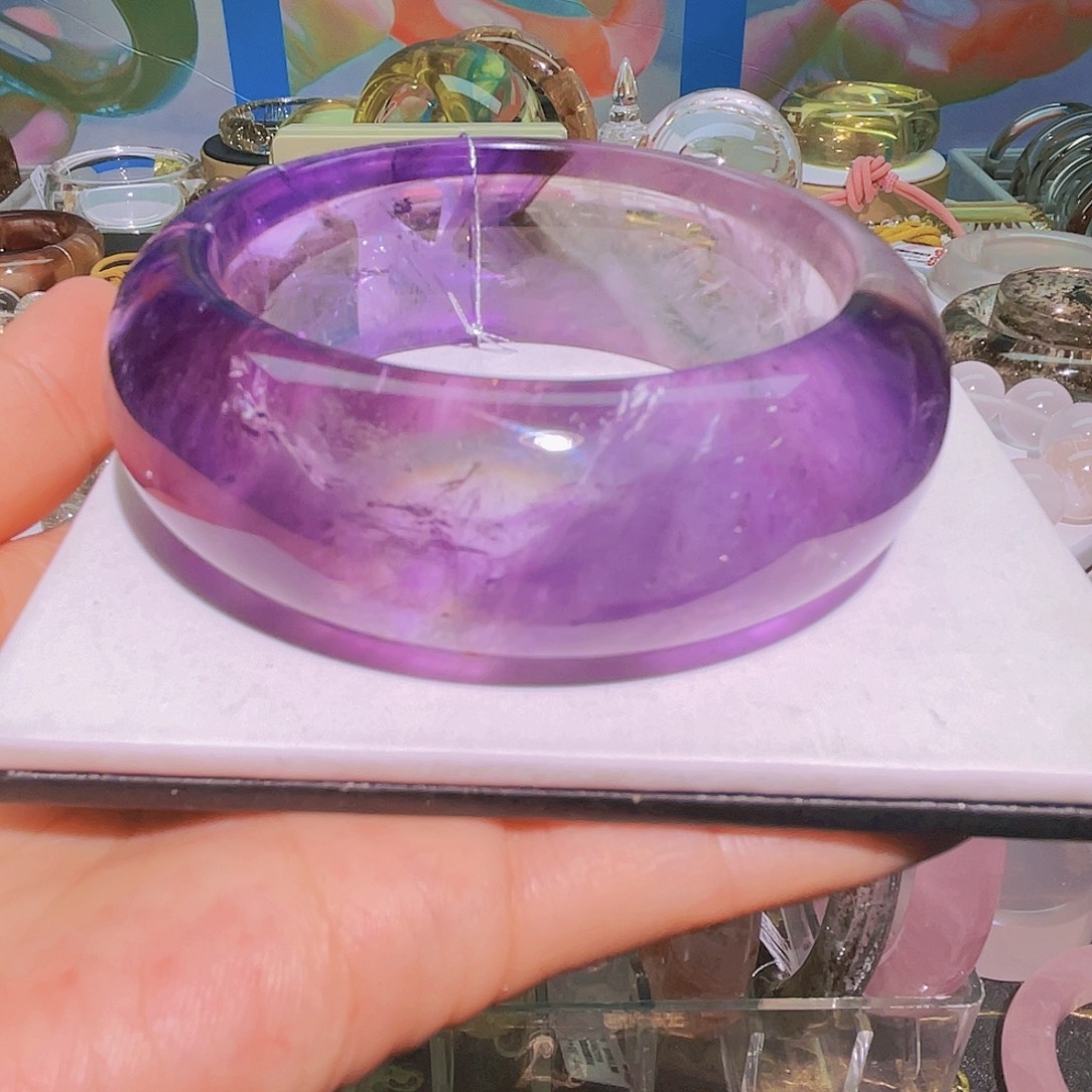 小***子水晶未镶嵌手镯天然紫水晶轮胎款