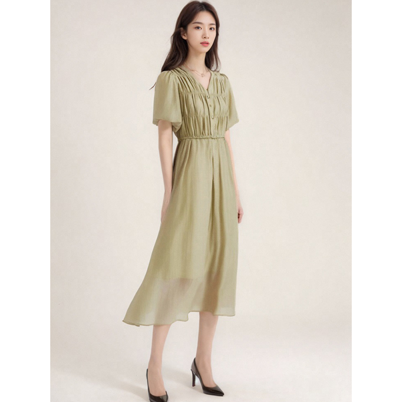 36615【衣系列】公主袖长连衣裙YPK8110