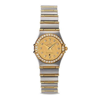 99新 Omega/欧米茄 佳宝女表/18K黄金/原钻/表径22.5mm