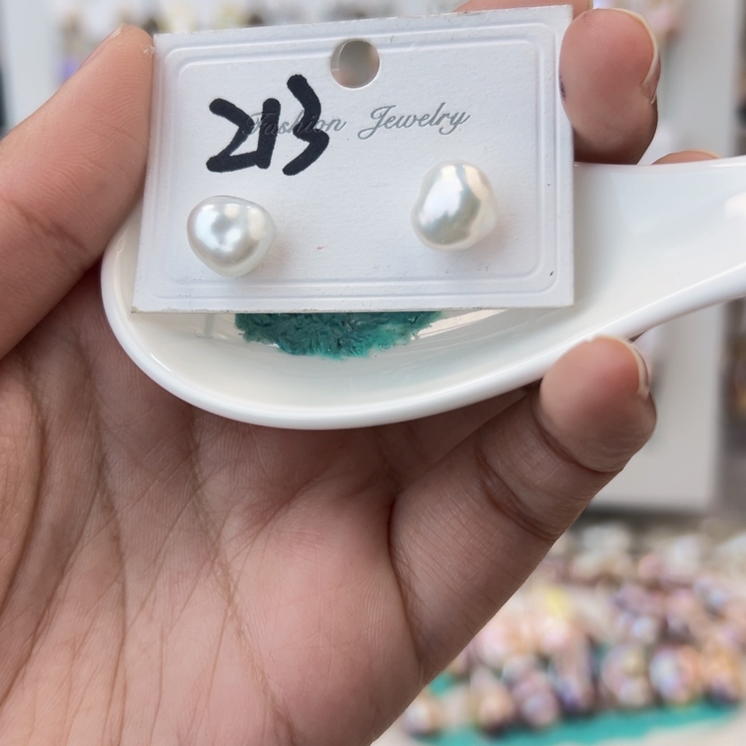 淡水珍珠耳饰银S925镶嵌